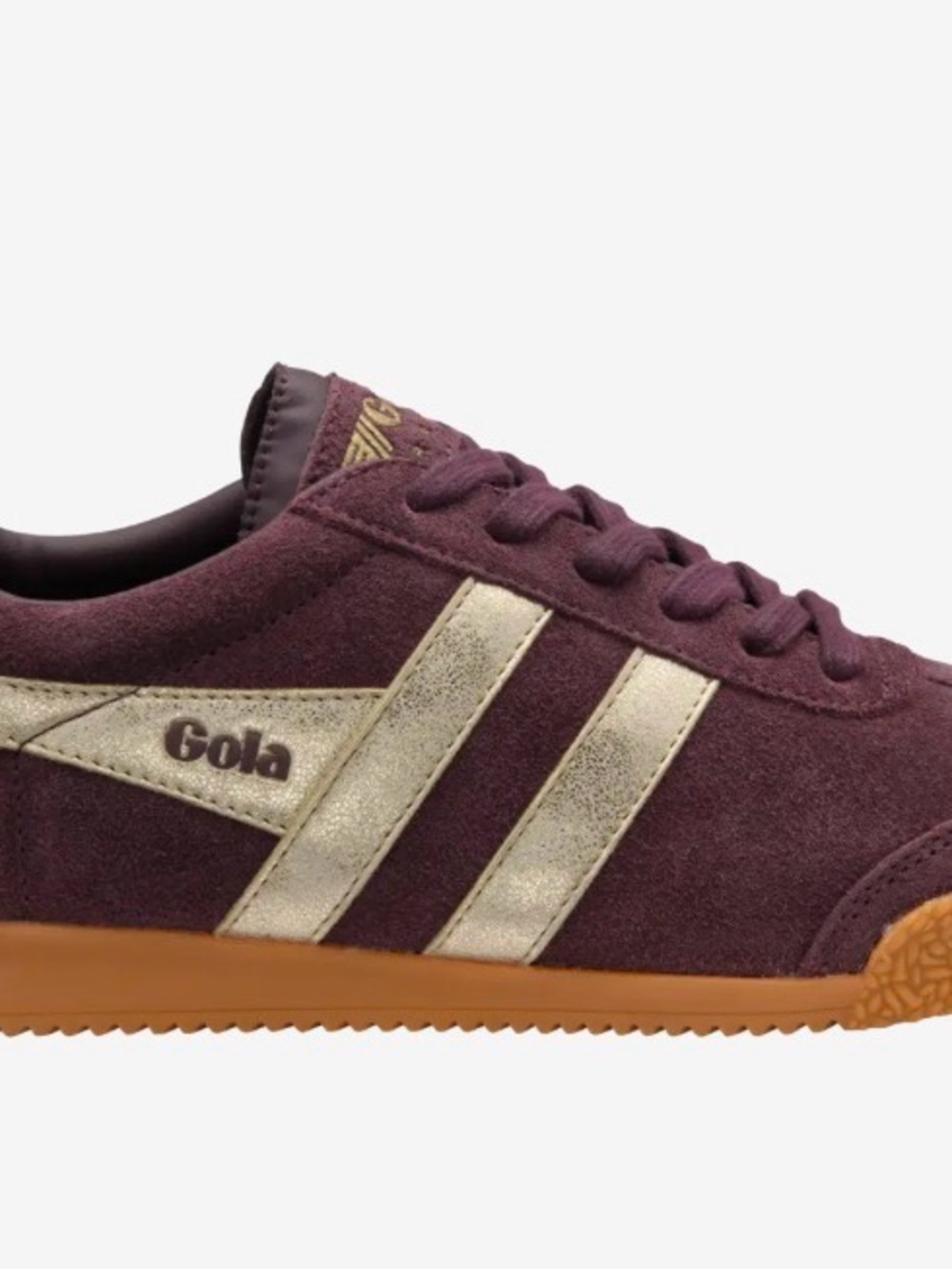 Gola Women’s Dark Brown Suede Sneakers with Gold Stripes